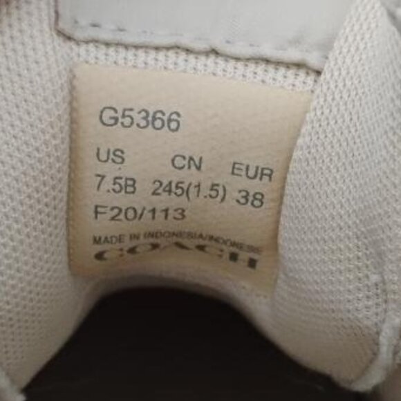 Coach Leather High Top Woman Sneakers Size 7.5 - Picture 7 of 10